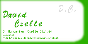 david cselle business card